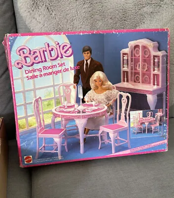 Buy Mattel Barbie Dining Room 1984 With Original Packaging Rare Rarity For Dollhouse • 123.56£