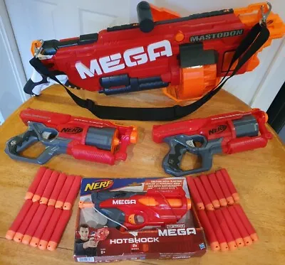 Buy Nerf Gun Bundle 4 X Mega Nerf Guns Mastodon + 24 Darts New Pistol And Others. • 49.95£