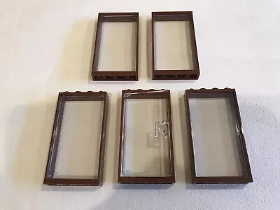 Buy 5 X Lego Door / Window Frame 1 X 4 X 6 Brown With Glass Inserts - P/N 60596 • 5.99£