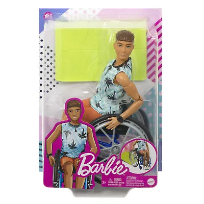 Buy Barbie Ken Doll With Wheelchair & Ramp Fashionistas Brunette • 21.99£