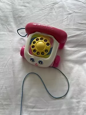 Buy Fisher Price Pink Chatter Telephone Pull Along My First Phone 1-3 Years • 8£