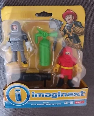 Buy Fisher Price Imaginext City Airport Firefighters Figures Set New • 1.99£