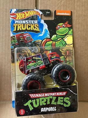 Buy HOT WHEELS DIECAST Monster Trucks Teenage Mutant Ninja Turtles Raphael Damagebox • 0.99£