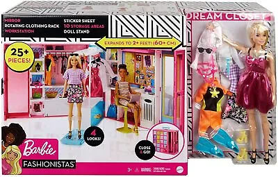 Buy Barbie Fashionistas Dream Closet Closet Dreams Dressing Wardrobe Playsset GBK10 • 128.71£