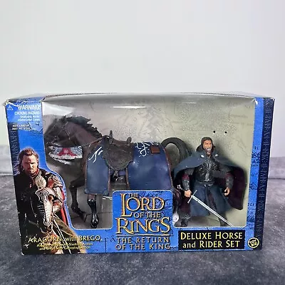 Buy Lord Of The Rings Aragorn With Brego Deluxe Horse & Rider Set Toy Biz 2003 Boxed • 34.99£