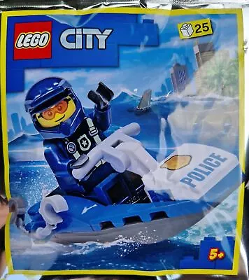 Buy CITY LEGO Polybag Set 952207 Policeman + Jet Ski Minifigure Foil Pack Rare Set • 5.95£