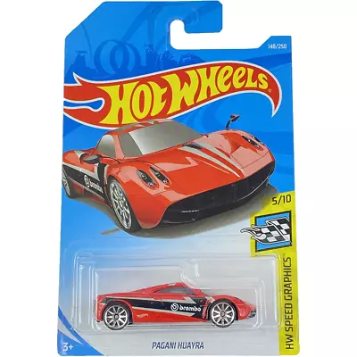 Buy Hot Wheels Pagani Huayra Red Brembo 5/10 HW Speed Graphics 2019 New Kids Toy • 7.99£
