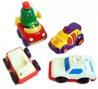 Buy 4 Vintage Toy Cars FISHER PRICE Little People 1970s HAP-P-KID RUSS BERRIE 1990s • 20£