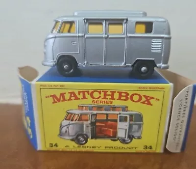 Buy Matchbox Regular Wheels #34C Volkswagon Transporter Camper Van Silver Boxed • 17.11£