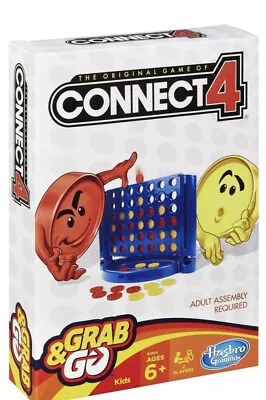 Buy Hasbro Connect 4 Four Travel Version Grab & Go Classic Family Game NEW  2 Player • 7.99£