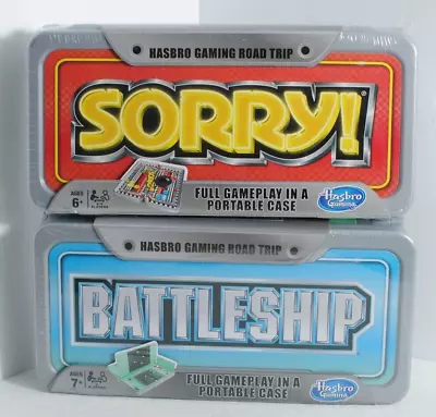 Buy Sorry And Battleship Hasbro Gaming Road Trip Travel Board Game Portable Case New • 16.09£