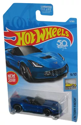 Buy Hot Wheels Factory Fresh 9/10 (2018) Blue Corvette C7 Z06 Convertible Toy Car 5 • 16.91£