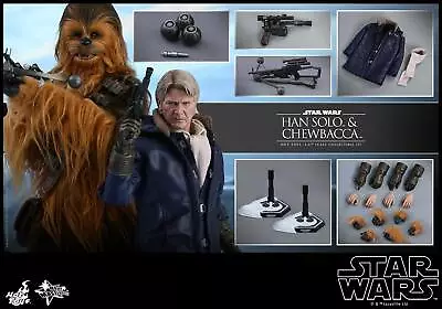 Buy Hot Toys 1/6 Star Wars Vii Force Awakens Mms376 Han Solo & Chewbacca Figure Set • 729.99£