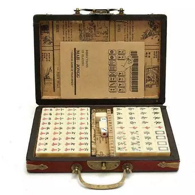 Buy Vintage Mahjong Rare 144 Tiles Mah-Jong Set Bamboo Piece English Instructions • 19.84£