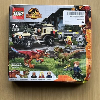 Buy LEGO 76951 Jurassic World Pyroraptor & Dilophosaurus Transport. Sealed. • 15£