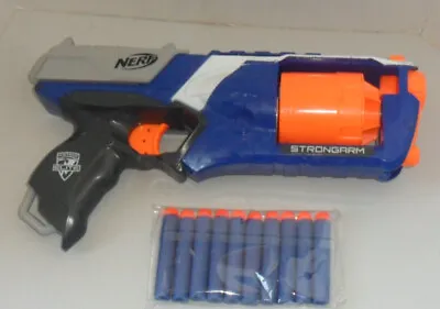 Buy Nerf N-Strike Elite Strongarm Blaster  Blue/orange + 10 New Replacement Darts • 8.60£