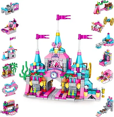 Buy Building Blocks Castle Toys Girls Princess 25 Models Pink Xmas Gift Present Play • 19.99£