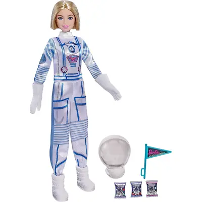 Buy Barbie Space Discovery Astronaut Doll Blonde In Spacesuit Helmet Gloves Flag • 16.99£