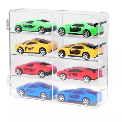 Buy 1:64 Acrylic Display Box For 8 Hot-Wheels Car Model Toys Cabinet Rack With Door • 11.63£
