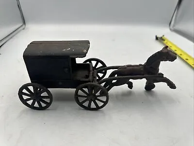Buy Vintage Toy Cast Iron Metal Amish Family On Horse Drawn Carriage Buggy Wagon  • 8.04£