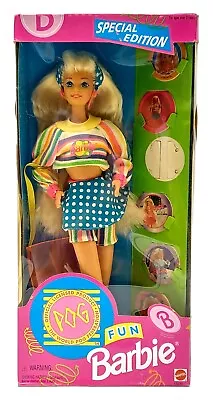 Buy 1994 POG Fun Barbie Doll With 6 Caps / Special Edition / Mattel 13239, NrfB, Original Packaging • 56.42£