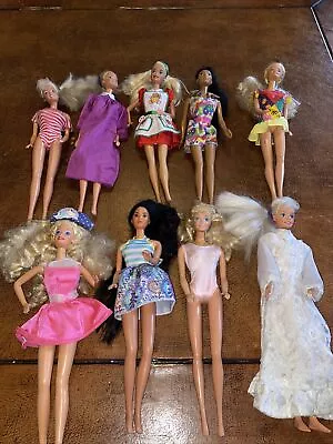 Buy Barbie Doll Mattel 1966 Lot Of 8 And 1 From 1993 With White Weeding Dress • 24.61£