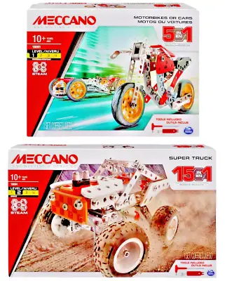 Buy Meccano Bundle, Mecano Super Track And Motorbike, Meccano 15 And 5 Model Bundle. • 39.99£