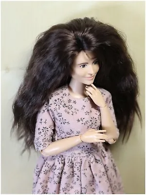 Buy Barbie OOAK Custom Samantha Cristoforetti Reroot GOAT HAIR Made To Move Curvy • 76.08£