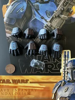 Buy Hot Toys Star Wars Mandalorian Heavy Infantry Hands X 8 & Pegs Loose 1/6th Scale • 24.99£