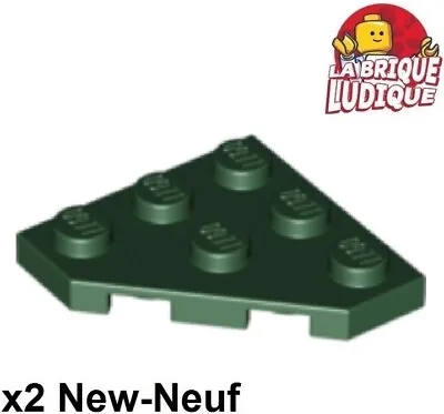 Buy LEGO 2x Wing Wedge Flat 3x3 Cut Corner Dark Green/Dark Green 2450 NEW • 1.76£