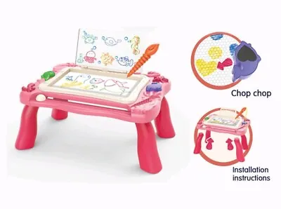 Buy Kids Toy For 3+ Girls Magnetic Drawing Table + Lego Blocks(150pcs) PINKS • 9.99£