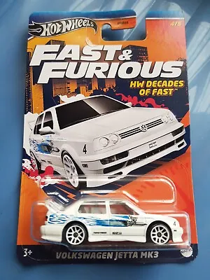 Buy Hotwheels Fast And Furious HW Decades Of Fast Volkswagen Jetta MK3 • 12.99£