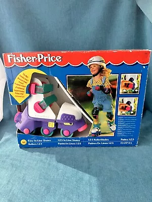 Buy 1994 Fisher-Price Easy In-Line Skates Rollerblades Vintage - White Pink WORKING • 65£