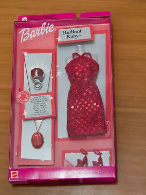 Buy 52960 Barbie Radiant Ruby Dress Mattel 2001 Fashion Avenue NRFB • 67.86£