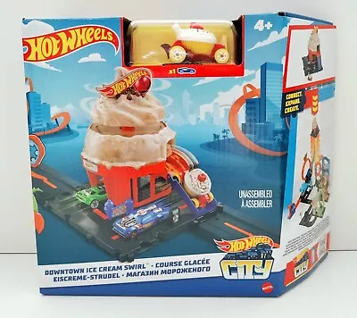 Buy Mattel Hot Wheels City Downtown Ice Cream Swirl Toy - New • 22.13£