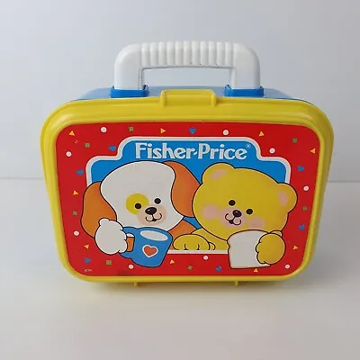 Buy Vintage 1992 Fisher Price Puppy Bear Lunch Box Toy Activity Shape Sorter Retro • 24.99£