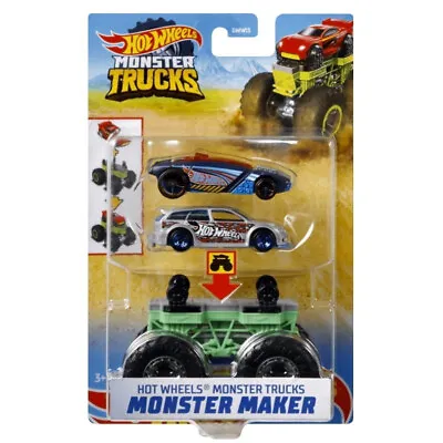 Buy Hot Wheels Vehicle Car Monster Trucks Monster Maker GWW13 Grey Blue • 22.72£