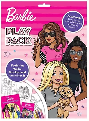 Buy Barbie Play Pack Colouring Book Colour Pencils & Pad Activity Set Party Bags • 2.85£