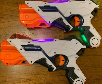 Buy NERF LASER OPS PRO ALPHAPOINT GUNS X 2 W SOUND & LIGHT VERY GOOD USED CONDITION • 14.99£