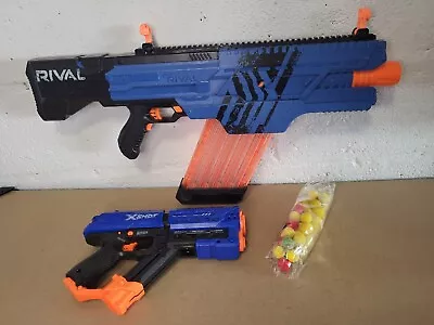 Buy Nerf Gun Rival Bundle Khaos Mxvi-4000 Rifle Team Blue X-shot Meteor + Foam Balls • 34.99£