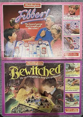 Buy Vintage Waddingtons Bewitched Board Game & Fibber Board Games Both Complete • 35£
