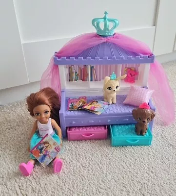 Buy Barbie Adventure CHELSEA Princess Storytime Bedroom Set Excellent Condition • 12£