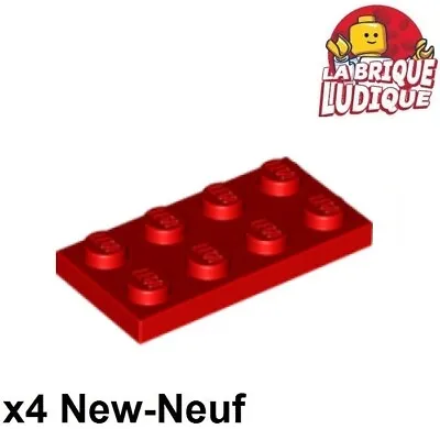Buy LEGO 4x Flat Plate 2x4 4x2 Red/Red 3020 NEW • 1.02£