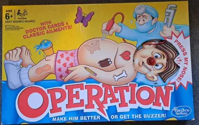 Buy Hasbro Gaming Classic Operation Game, Electronic Board Game With Cards, Indoor G • 10£