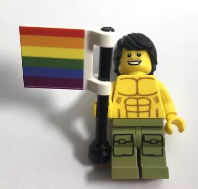 Buy Lego Minifigure, LGBTQ+ Everyone Is Awesome, Pride Marcher, Rainbow Flag, Queer • 8.99£
