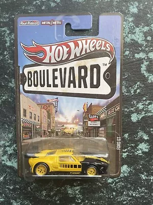 Buy 2012 Hot Wheels Boulevard FORD GT ~ Yellow & Black ~ Nm/Mt Card ~ Real Riders 🔥 • 55£