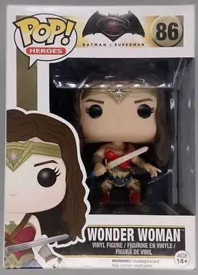 Buy Funko POP #86 Wonder Woman -DC Batman Vs Superman Damaged Box Includes Protector • 11.99£