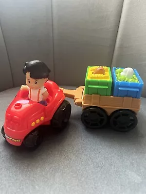 Buy Fisher Price Little People Farm Tractor And Trailer Set Age 1-5  Playset • 5£