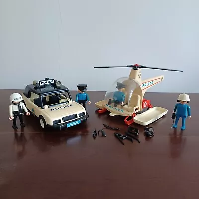Buy Vintage Playmobil Police Bundle Car Helicopter Figures • 8£
