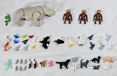 Buy Playmobil Animal Figure Bundle Rhino Monkeys Birds Dogs Cats Mice Rats...etc • 19.95£